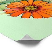Igel Zinnia Blume Art Igel Zinnias Poster (Ecke)