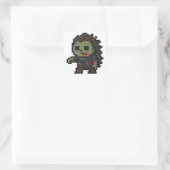 Igel-Zombie Quadratischer Aufkleber (Tasche)