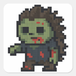 Igel-Zombie Quadratischer Aufkleber