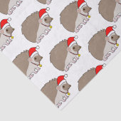 Igel zu Weihnachten in einer Weihnachtsmannmütze Seidenpapier (Detail)