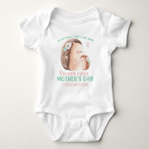 Igel zum Ersten Muttertag + Individuelle Name Baby Strampler