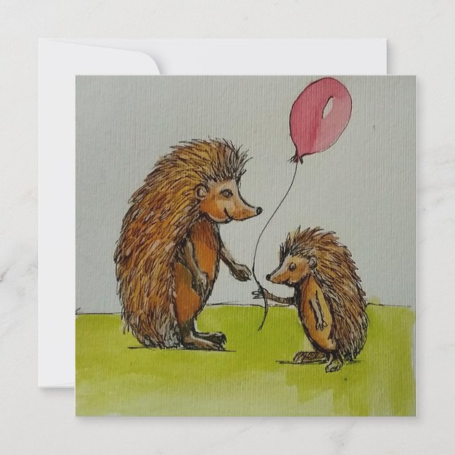 Igel zur Darstellung von Kindern, die einen Ballon (Vorderseite)