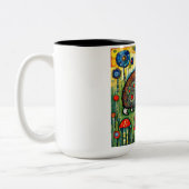 Igel zwischen Blumen Zweifarbige Tasse (Links)
