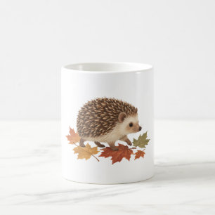 Igel zwischen gefallenen Ahornblättern Kaffeetasse