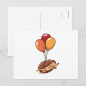 Igelballons Postkarte (Vorne/Hinten)