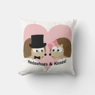 Igelknuddel und Küsse Igel-Paar Kissen