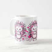 Igels-Girly niedliches Rosa Kaffeetasse (Vorderseite Links)