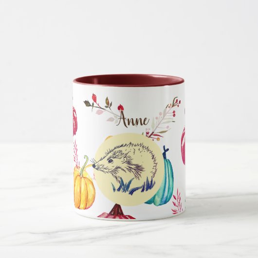 Igels-Herbst-Kunst-Name-Tasse Tasse (Zentrum)