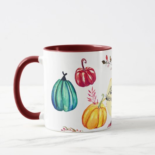 Igels-Herbst-Kunst-Name-Tasse Tasse (Links)