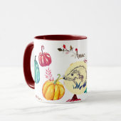 Igels-Herbst-Kunst-Name-Tasse Tasse (Vorderseite Links)