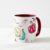 Igels-Herbst-Kunst-Name-Tasse Tasse (VorderseiteRechts)