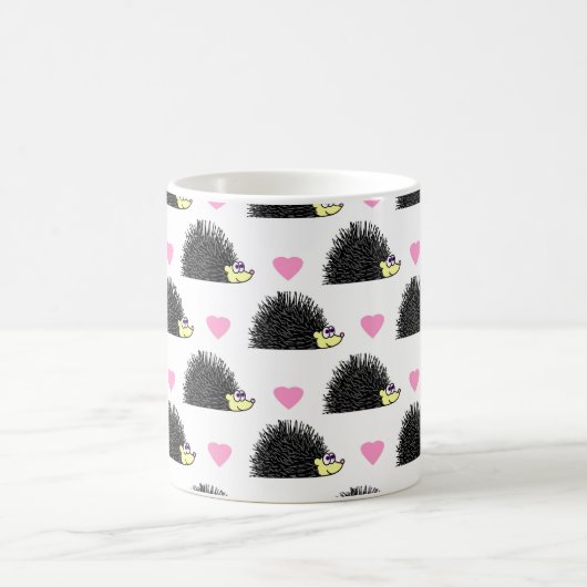Igels-Herz-Muster-Weiß Kaffeetasse (Mittel)