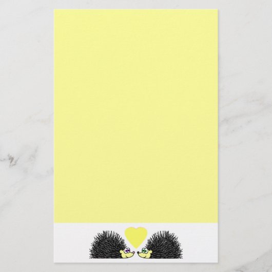 Igels-Liebe-Briefpapier - Gelb Briefpapier (Vorderseite)