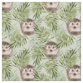 Igels- und Grün-Blätter Stoff (Nahaufnahme)