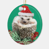 Igels-Weihnachtsverzierung Keramikornament (Links)