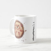 Igelskaffee-Tasse. "Ich ❤️ Igel" Kaffeetasse (Vorderseite Links)