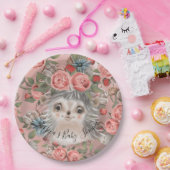 Igelwatercolor-korallenrote Pappteller (Party)