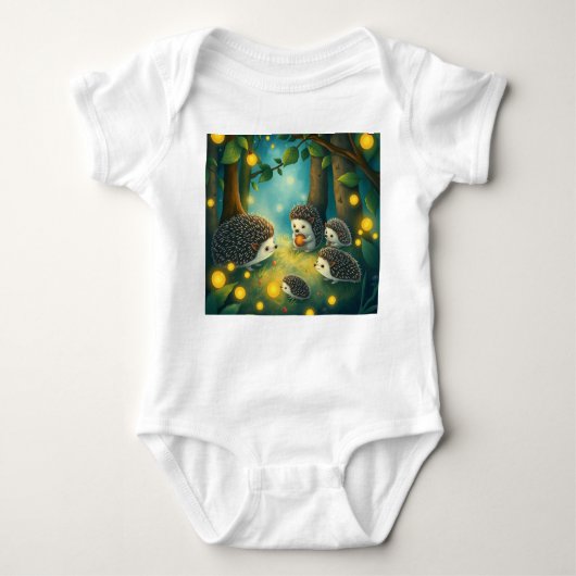 Igelzauber im Lichterwald Baby Strampler (Vorderseite)