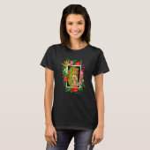 Iger-Katze mit ropalem Blumendesign T-Shirt (Vorne ganz)
