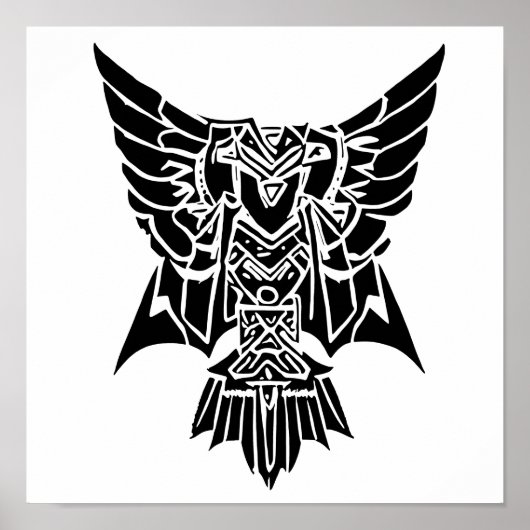Iggy, der Aztekischer Stil Abstract Healing Eagle Poster (Vorne)