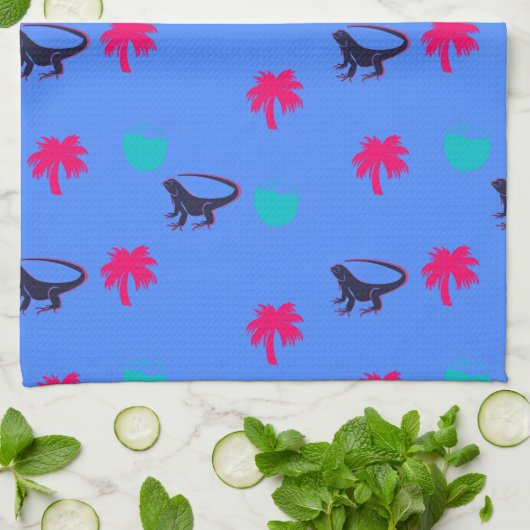 Iggy in der Küche Geschirrtuch (Gefaltet)