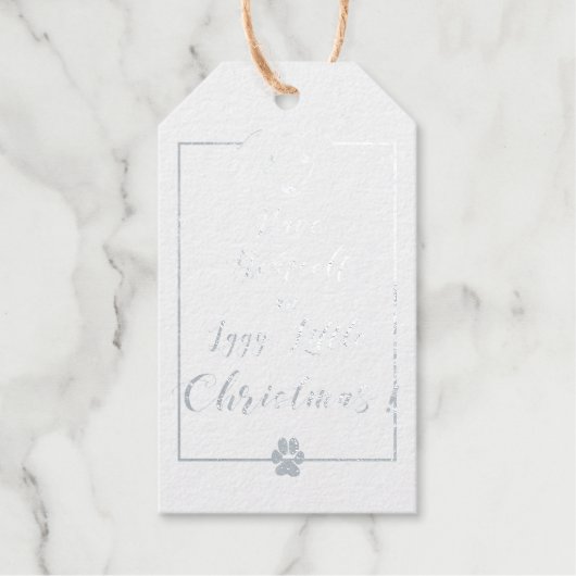 Iggy Little Christmas Niedlich Fun Greyhound Elega Geschenkanhänger (Vorderseite)