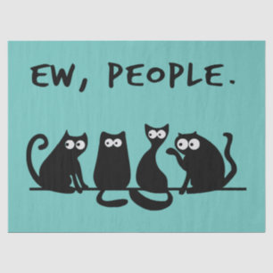 Igitt Leute Lustige Miauende Schwarze Katzen Seidenpapier