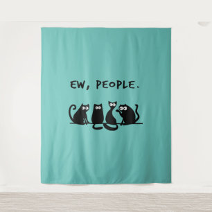 Igitt Leute Lustige Miauende Schwarze Katzen  Wandteppich