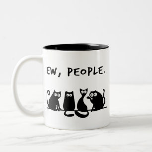 Igitt Leute Lustige Miauende Schwarze Katzen Zweifarbige Tasse