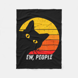 Igitt Leute Retro Katze Lustig Introvertiert Vinta Fleecedecke