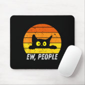 Igitt Leute Retro-Katze Lustiger Introvertierter V Mousepad (Mit Mouse)