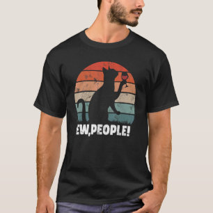 Igitt Leute schwarze Katze vintage Antisozialer In T-Shirt