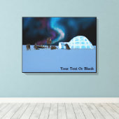 Iglu und Nordlichter Leinwanddruck (Insitu (Holzboden))