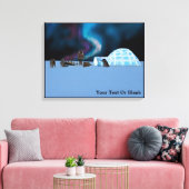 Iglu und Nordlichter Leinwanddruck (Insitu (Wohnzimmer))