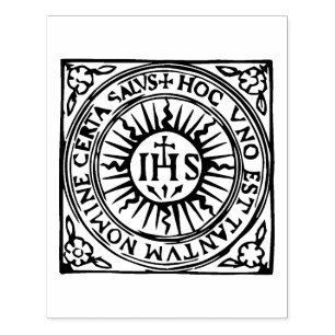 Ignatius von Loyola, Christogram Rubber Briefmarke Gummistempel