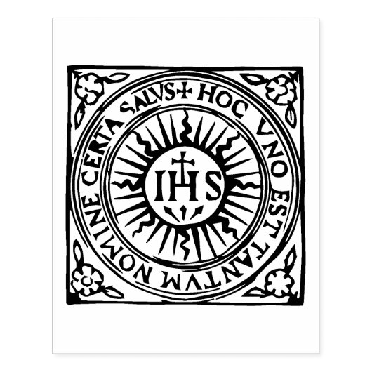 Ignatius von Loyola, Christogram Rubber Briefmarke Gummistempel (Prägung)