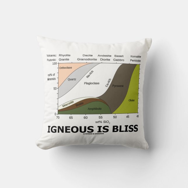 Igneous ist Bliss Silica Geologie Spaß Kissen (Vorderseite)