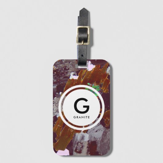 Igneous Rock Thin Section Monogramm Gepäckanhänger (Vorderseite Vertikal)