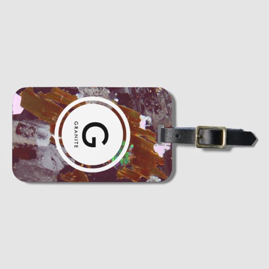Igneous Rock Thin Section Monogramm Gepäckanhänger (Vorderseite (Horizontal))