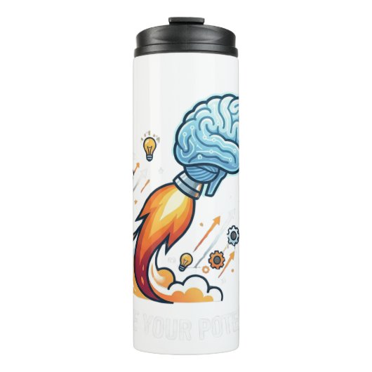 Ignite Your Potential Rocket Brain Motivational Gr Thermosbecher (Vorderseite)