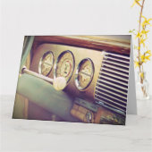 "Ignition" Antike Klassik Car Big Card Karte (Gelbe Blume)