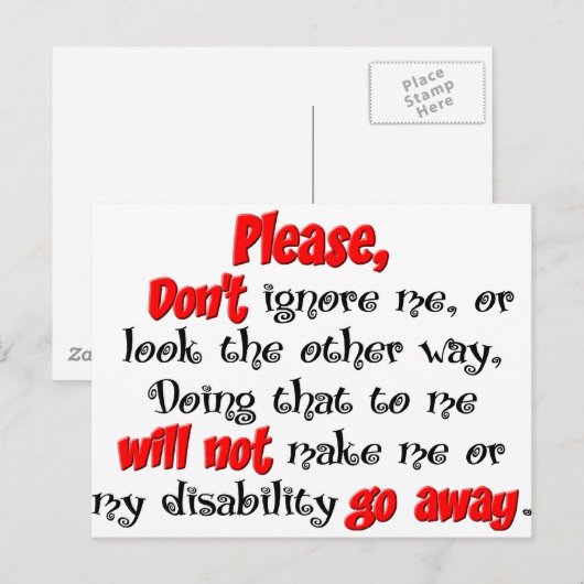 Ignore Postkarte (Vorne/Hinten)