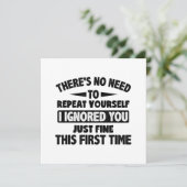 Ignored you first time schöne lustige Sarcastic fü Save The Date (Stehend Vorderseite)