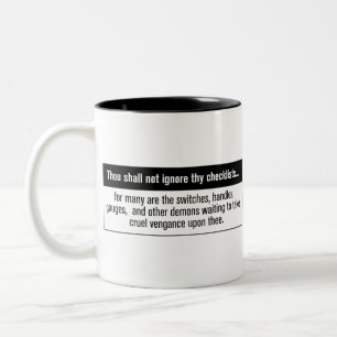 Ignorieren Sie nicht Checklisten-Luftfahrt-Spaß Zweifarbige Tasse