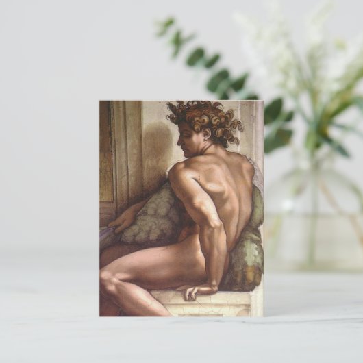 Ignudo, Sixtinische Kapelle von Michelangelo Postc Postkarte (Stehend Vorderseite)