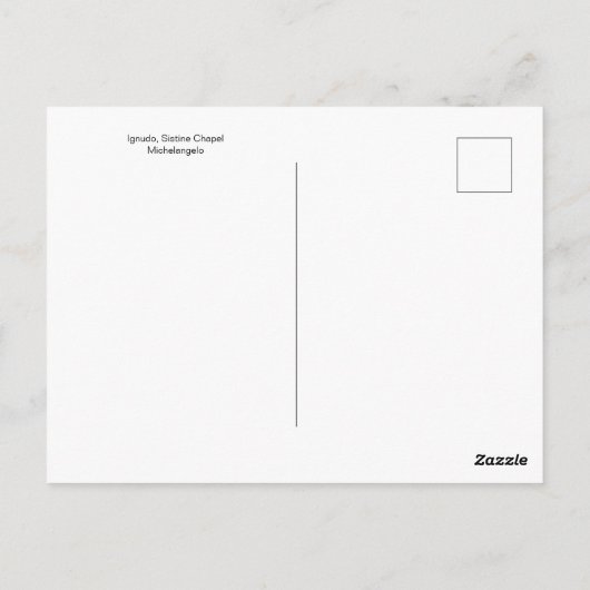 Ignudo, Sixtinische Kapelle von Michelangelo Postc Postkarte (Rückseite)