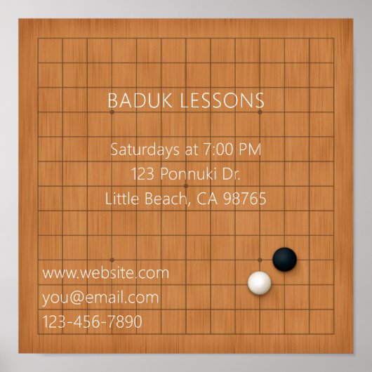 Igo Baduk Weiqi Veranstaltung oder Unternehmensför Poster (Vorne)