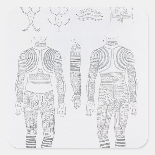 Igorrote Tätoisierung Quadratischer Aufkleber (Vorderseite)