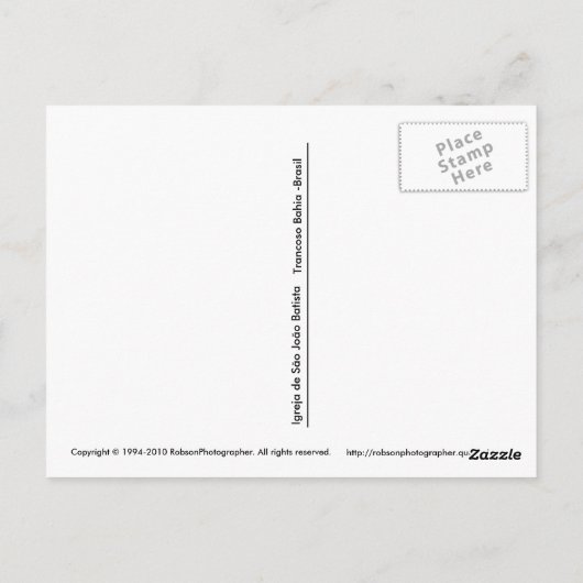 Igreja de São João Batista Trancoso Bahia Postkarte (Rückseite)