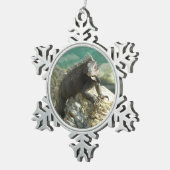 Iguana auf den Felsen bei St. Thomas Schneeflocken Zinn-Ornament (Rechts)